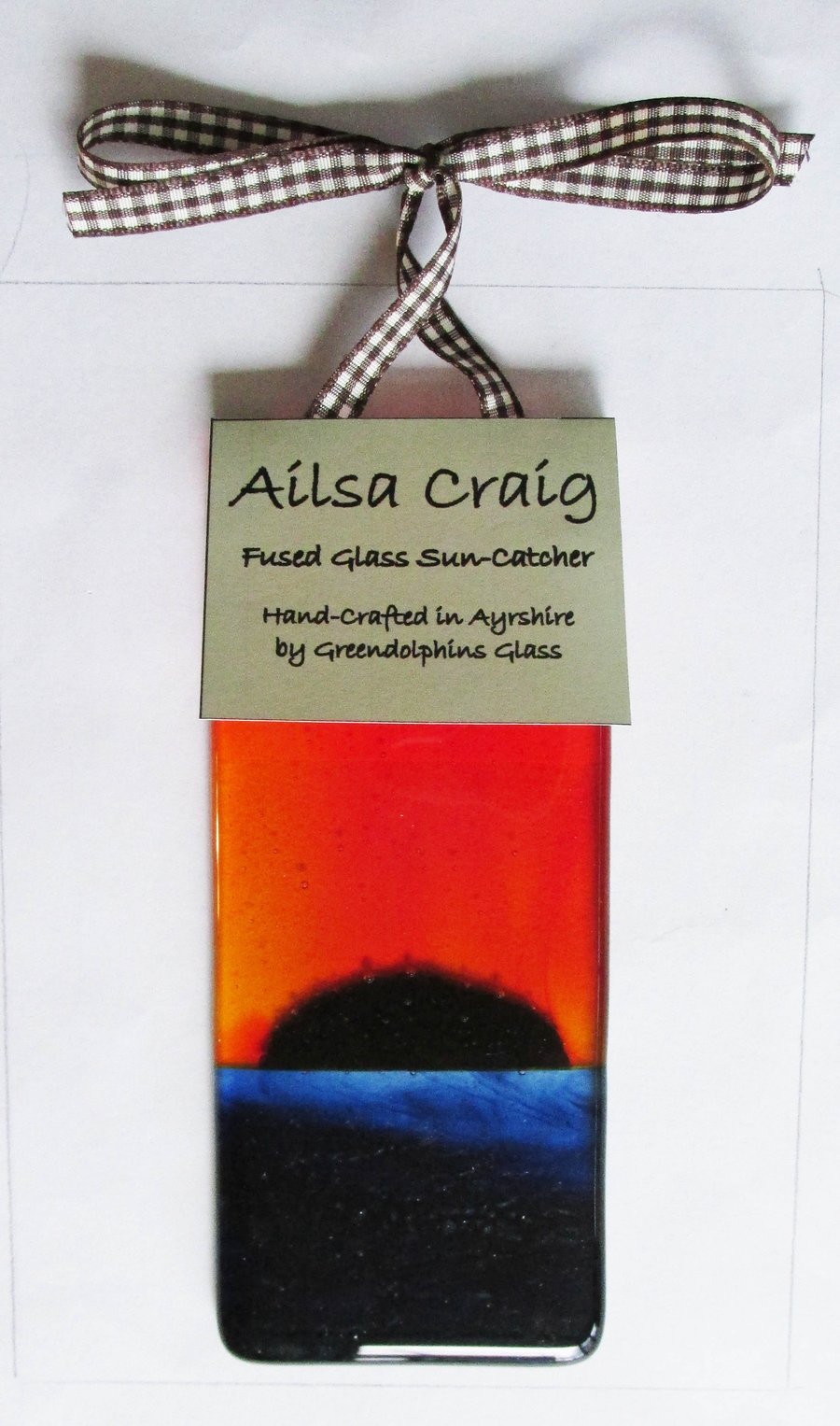 Ailsa Craig Fused Glass Sun-Catcher - Red