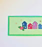 Colourful row of houses cross stitch bookmark - Image 2