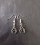 Silver paw charm dangle earrings