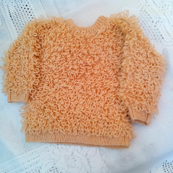 Hand Knitted Girls Looped Jumper, Children's Gift Ideas, Knitted Jumper