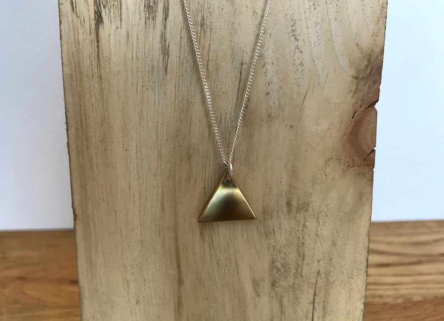 Upcycled Old Pound Coin Triangle Metal Necklace