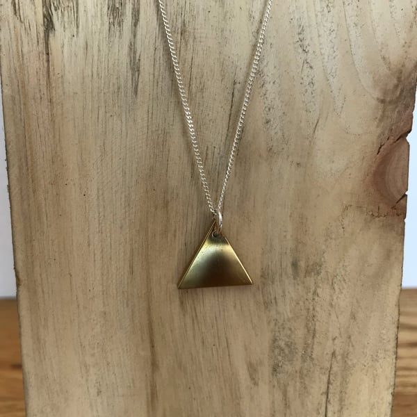 Upcycled Old Pound Coin Triangle Metal Necklace