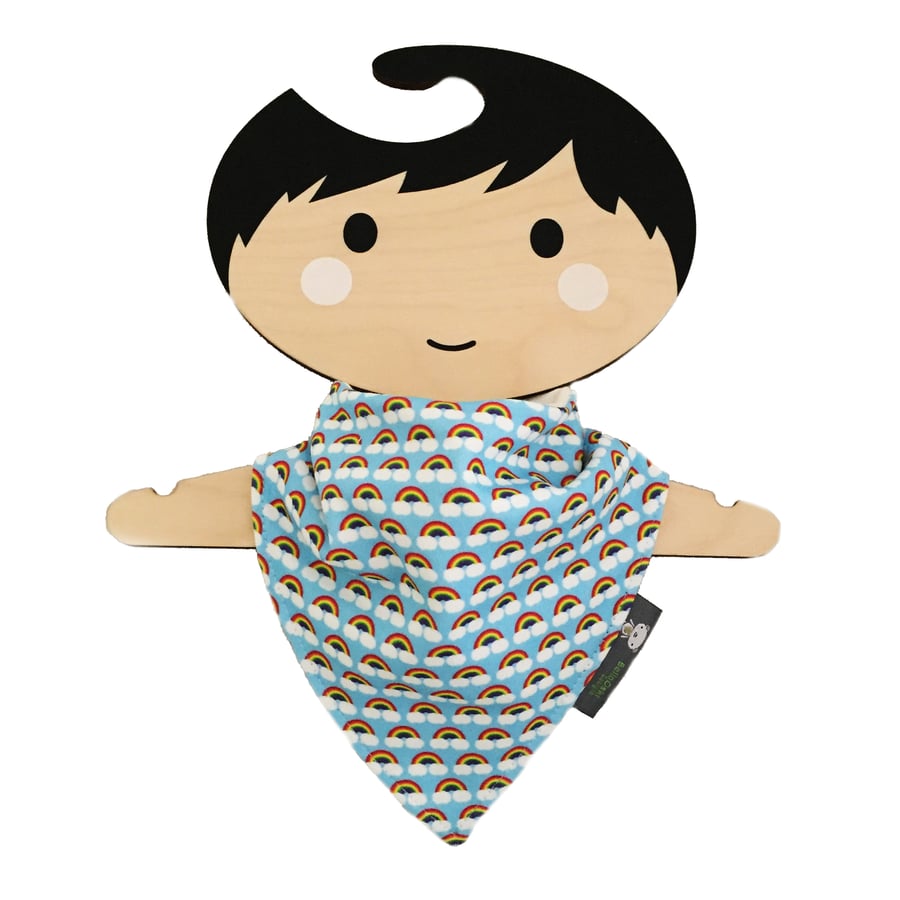 ORGANIC Baby Bandana Dribble Bib in MINI RAINBOWS Xmas Gift Idea from BellaOski