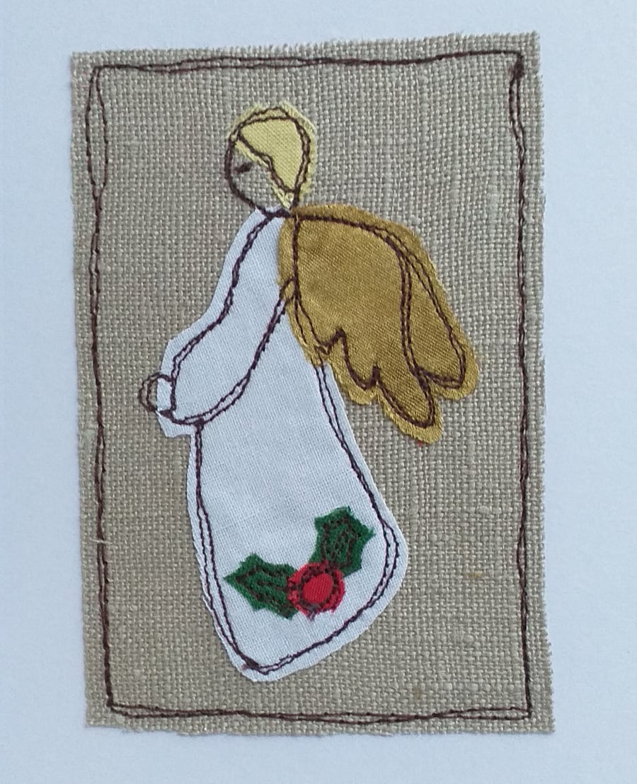 Embroidered Angel Christmas Card