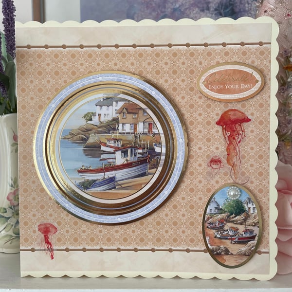 Fishing Village Greeting Card PB13