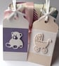 Handmade Pearl shimmer baby gift tags set of 4