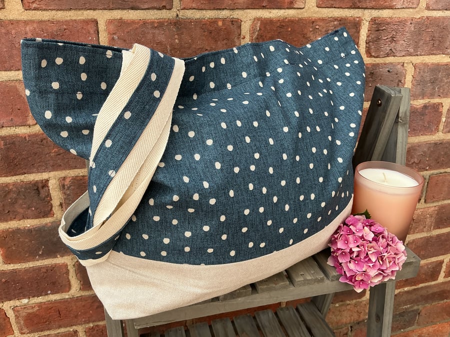 Blue Spot Multi Pocket Shopping Bag