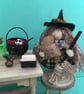Tiny Cornish Witch Doll Decoration, Halloween Witch Core Ornament - Image 2