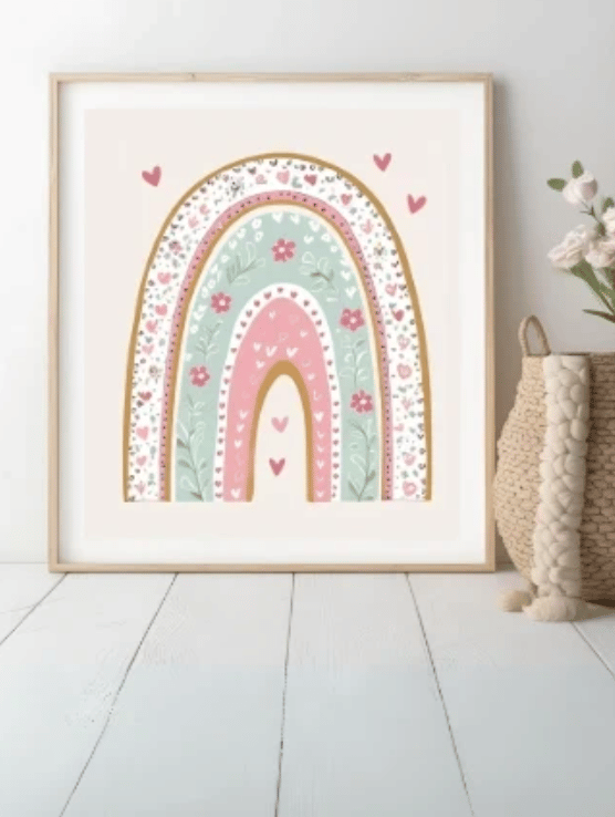 Rainbow Wall Art Print - A4 Minimalist Nursery Decor
