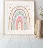 Rainbow Wall Art Print - A4 Minimalist Nursery Decor