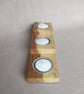 Triple Upcycled Wooden Tealight Holder Reclaimed Wood Candle Gift - Image 8