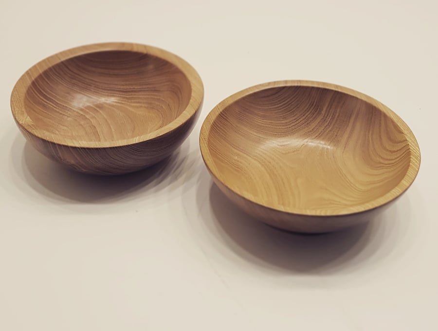 English Ash Wooden Bowls - Set of 2 (Bundle 6)