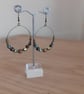 BOHO STYLE DANGLE HOOP EARRINGS - ANTIQUE GOLD MULTI COLOURED. - Image 4
