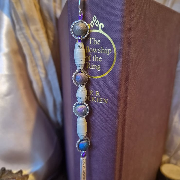 Book Pages beaded Bookmark (one of a kind!) - Folksy