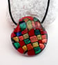 Perfectly Imperfect - Fused Glass "Patchwork" Pendant - Image 1