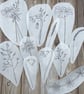 Meadow flower stick and stitch embroidery designs. Wash away flower patterns. 