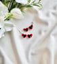 Red Heart Sunglasses Acrylic Earrings -  Retro Hoop Dangles - Image 2