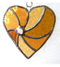 Gold Swirl Heart Stained Glass Suncatcher Handmade Golden Wedding Anniversary