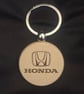 Personalised Honda Laser Engraved Wooden Keyring - Gift for Car Enthusiasts