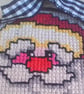 Embroidered Santa Christmas Tree Ornament, Handmade Cross Stitch Wooden Bauble - Image 8