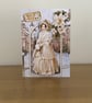 Handmade Decoupaged 3D Victorian Lady Christmas Card - Image 1