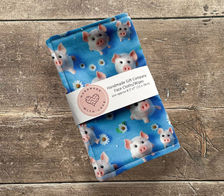 Handmade 2 Pk Face Wipes, Face Cloths, Face Flannels, Eco-Friendly Wipes-FCW22