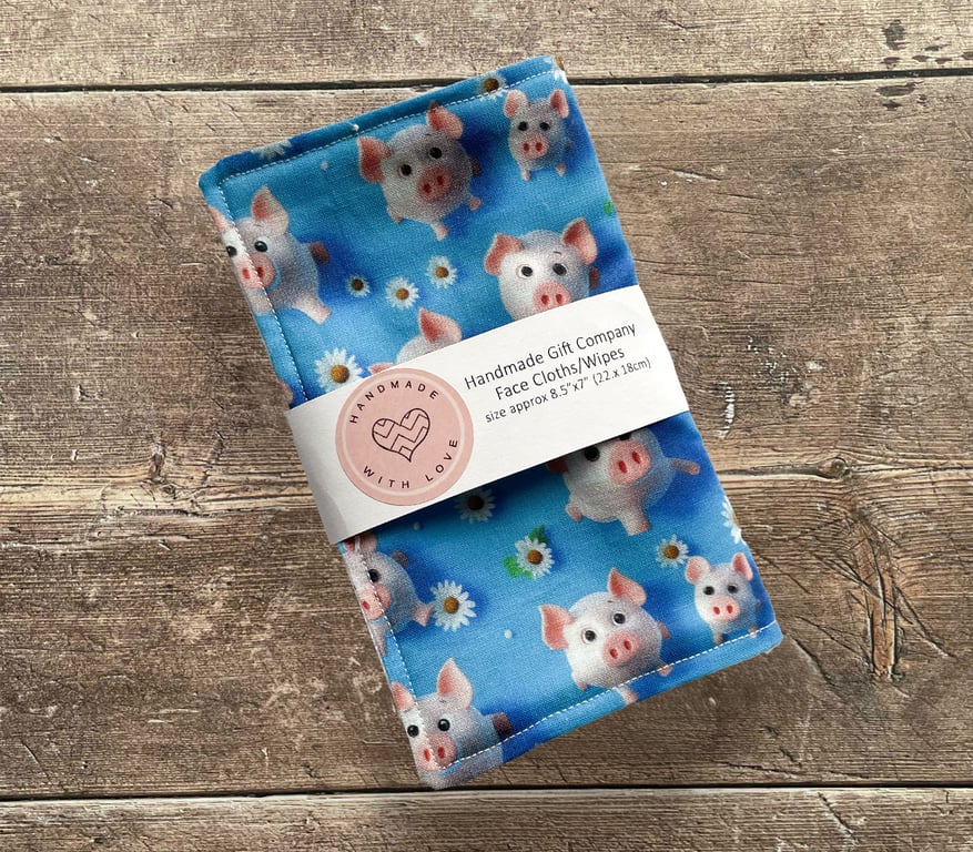 Handmade 2 Pk Face Wipes, Face Cloths, Face Flannels, Eco-Friendly Wipes-FCW22