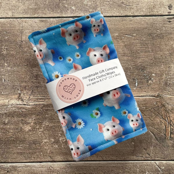 Handmade 2 Pk Face Wipes, Face Cloths, Face Flannels, Eco-Friendly Wipes-FCW22