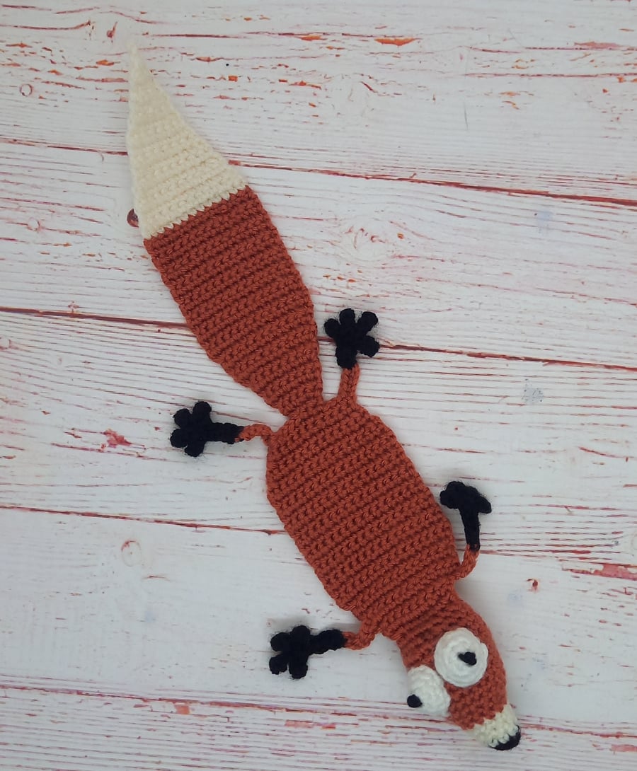 Crocheted Bookmark Buddy Freddie the Flattene... Folksy