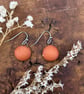 Handmade Ceramic Earrings: Pink Glaze, Dangle, Foraged Bristol Clay - Image 5