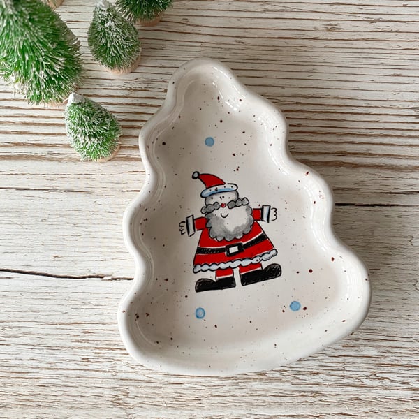 Handmade Ceramic Christmas Father Christmas Dish