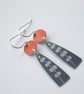 Orange and grey seedhead earrings  - Image 4