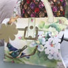 Birds on a branch and florals handbag pillow box gift bag
