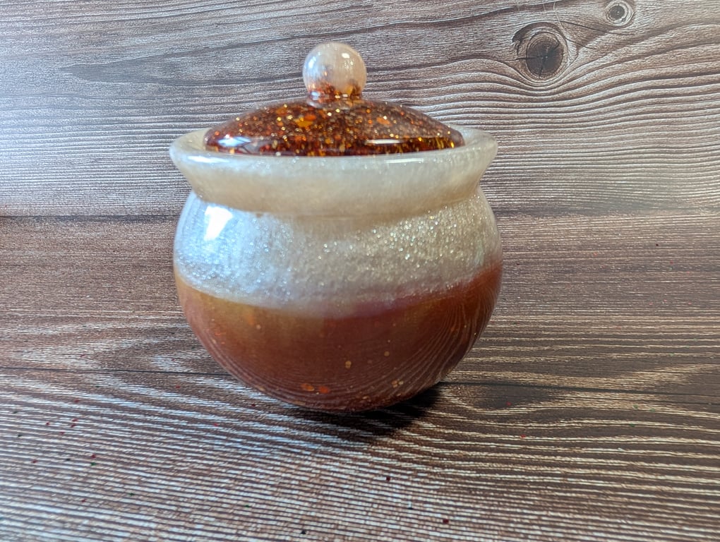 Handmade Resin Honey Pot – Autumn Glow