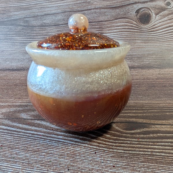 Handmade Resin Honey Pot – Autumn Glow