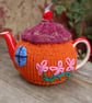 Country cottage tea cosy - hand embroidered, to fit a tea for one or two  teapot - Image 3