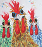 Chicken Girls. Original Watercolour Painting - Image 4