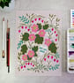 Floral Art Print - You Are Loved (Pink)  - Image 1