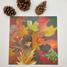 Autumn leaves print 148mm x148mm