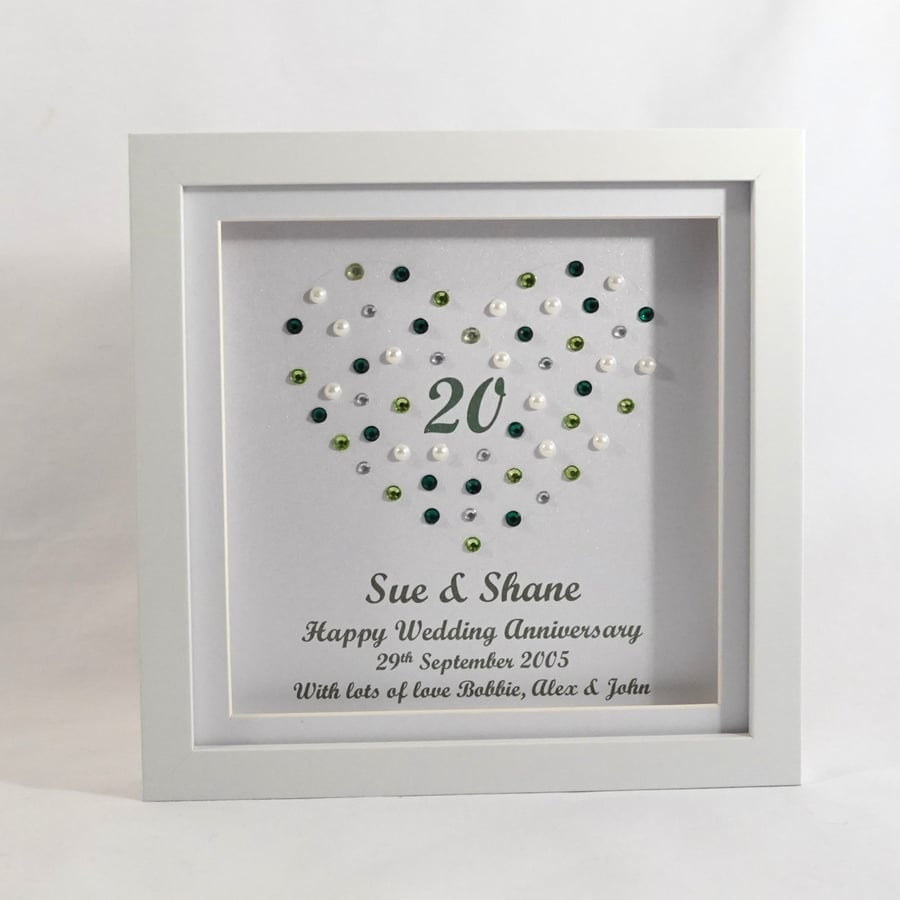 Personalised Heart Anniversary Frame