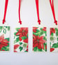 Set of 4 poinsettia Christmas gift tags - Image 2