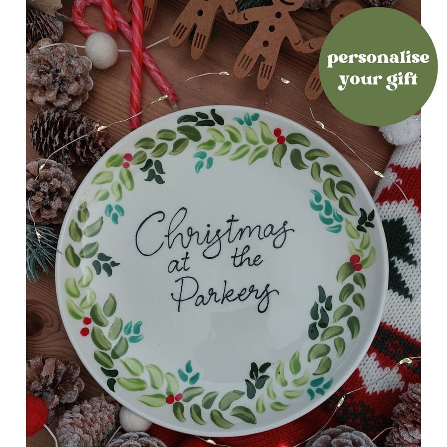 Christmas plate, personalised plate, personalised christmas plate
