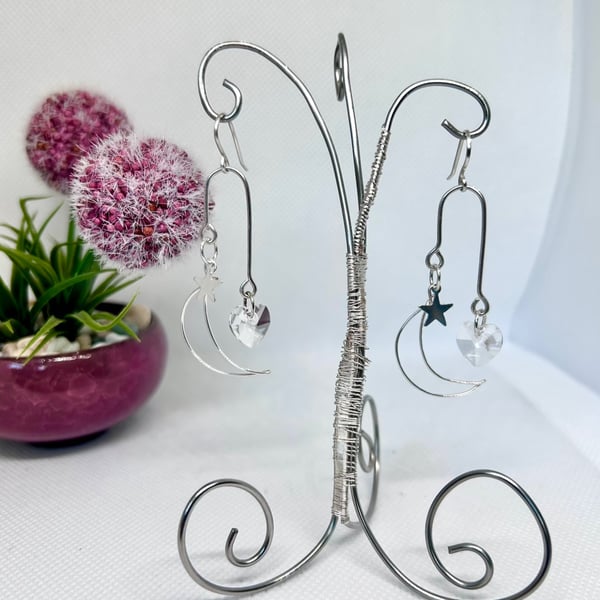 Sterling Silver Celestial & Preciosa Crystal Earrings - Gift Boxed