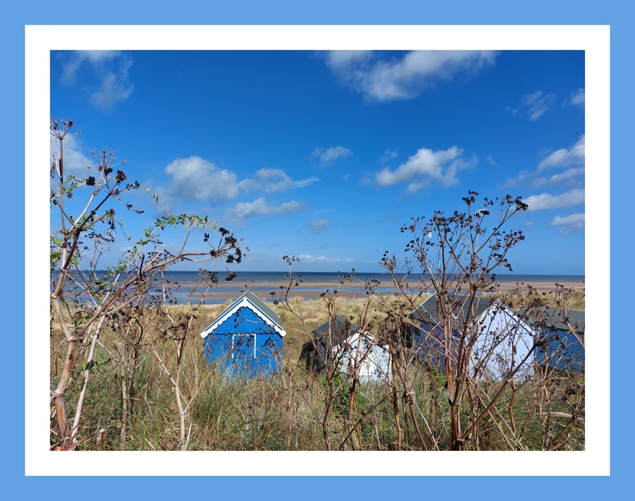 Old Hunstanton Beach Beach Huts Photo Greeting Card A5