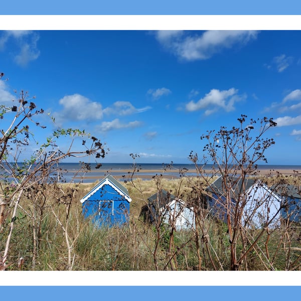 Old Hunstanton Beach Beach Huts Photo Greeting Card A5