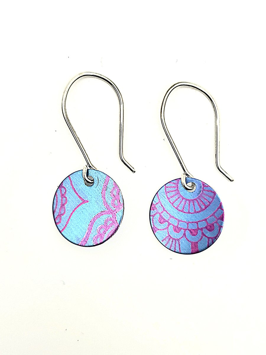 Handmade Aluminium and Silver Reversible Earrings