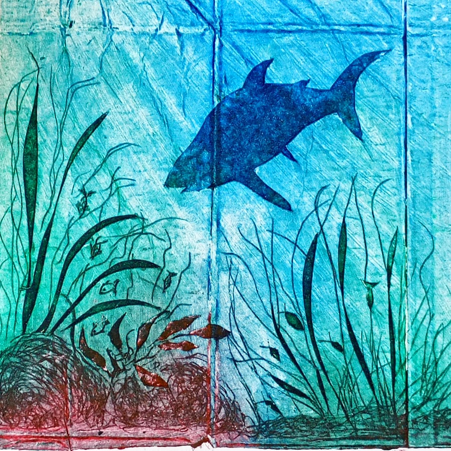 Ocean III, colourful drypoint for lovers of the sea