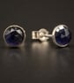Iolite sterling silver smokey 5mm stud earrings Taurus gift - Image 1