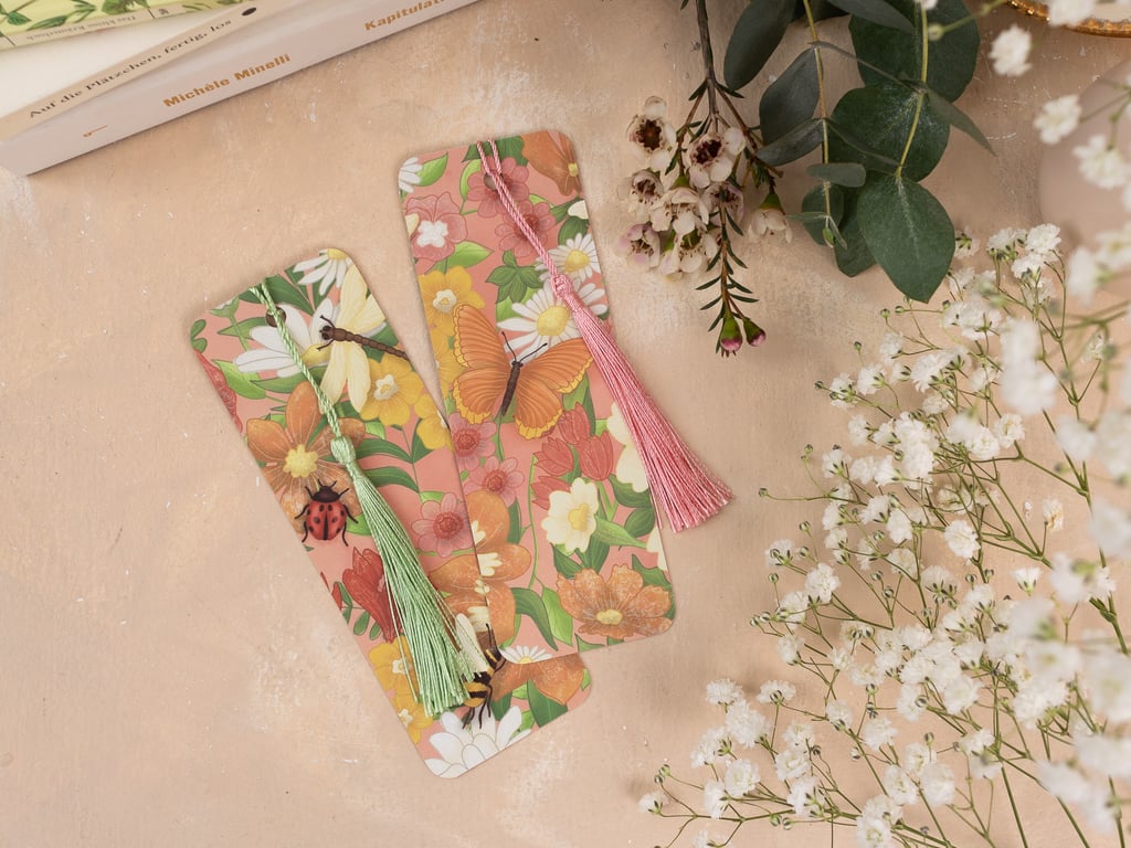 Flower Meadow Bookmark with Tassel