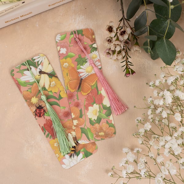 Flower Meadow Bookmark with Tassel